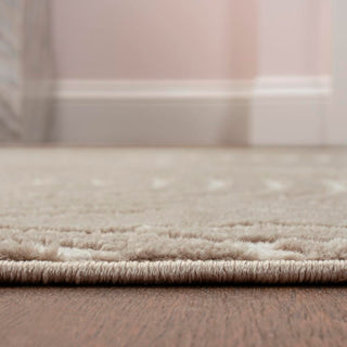 Pastel MidCentury Art Deco Striped Arches Two-Tone High-Low Area Rug - JONATHAN Y