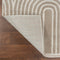 Pastel MidCentury Art Deco Striped Arches Two-Tone High-Low Area Rug