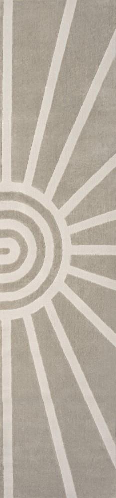 Nordic MidCentury Scandinavian Abstract Sun Two-Tone High-Low Area Rug - JONATHAN Y