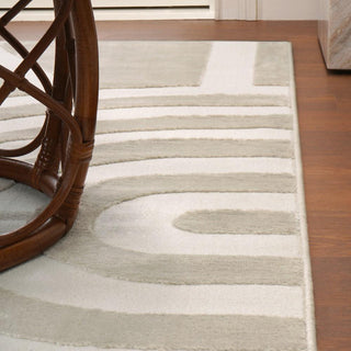 Nordic MidCentury Scandinavian Abstract Sun Two-Tone High-Low Area Rug - JONATHAN Y