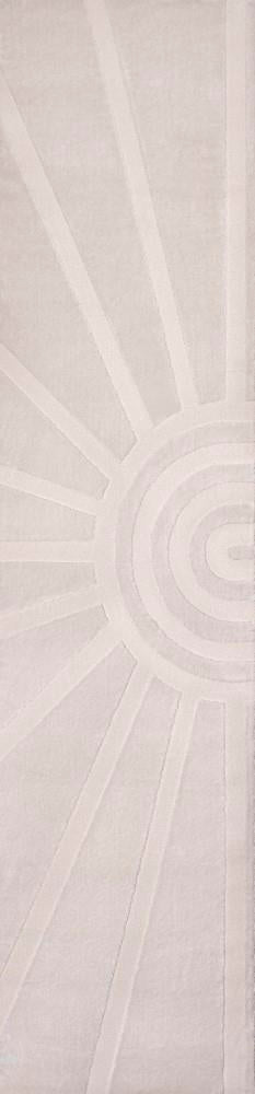 Nordic MidCentury Scandinavian Abstract Sun Two-Tone High-Low Area Rug - JONATHAN Y