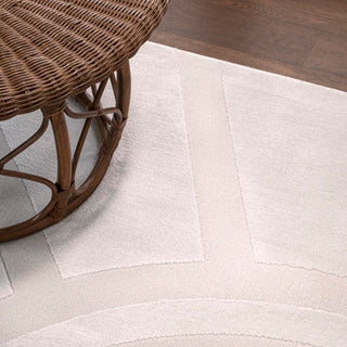 Nordic MidCentury Scandinavian Abstract Sun Two-Tone High-Low Area Rug - JONATHAN Y