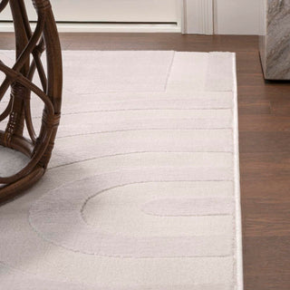 Nordic MidCentury Scandinavian Abstract Sun Two-Tone High-Low Area Rug - JONATHAN Y