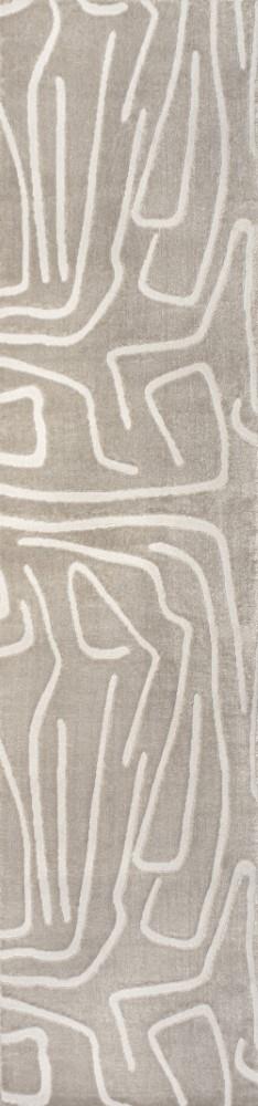 Alcina Modern Scandinavian Graphic Lines High-Low Area Rug - JONATHAN Y