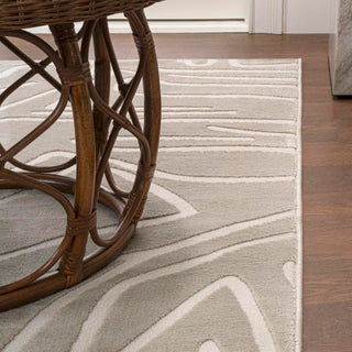 Alcina Modern Scandinavian Graphic Lines High-Low Area Rug - JONATHAN Y
