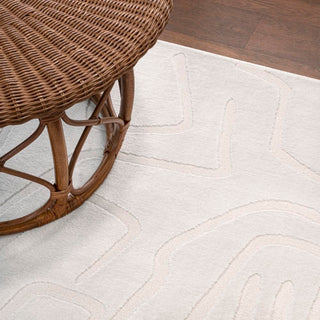 Alcina Modern Scandinavian Graphic Lines High-Low Area Rug - JONATHAN Y
