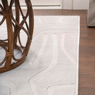 Alcina Modern Scandinavian Graphic Lines High-Low Area Rug - JONATHAN Y