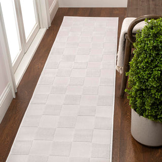 Hand Modern Geometric Checkerboard High-Low Area Rug - JONATHAN Y