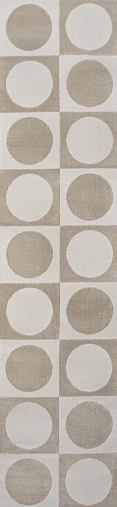 Geometric Modern Geometric Circles In Squares High-Low Area Rug - JONATHAN Y
