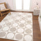 Geometric Modern Geometric Circles In Squares High-Low Area Rug