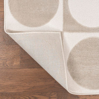 Geometric Modern Geometric Circles In Squares High-Low Area Rug - JONATHAN Y