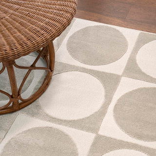 Geometric Modern Geometric Circles In Squares High-Low Area Rug - JONATHAN Y