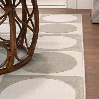 Geometric Modern Geometric Circles In Squares High-Low Area Rug - JONATHAN Y