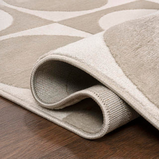 Geometric Modern Geometric Circles In Squares High-Low Area Rug - JONATHAN Y