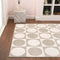 Geometric Modern Geometric Circles In Squares High-Low Area Rug