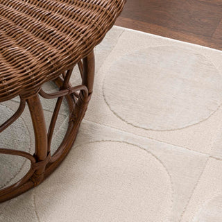 Geometric Modern Geometric Circles In Squares High-Low Area Rug - JONATHAN Y