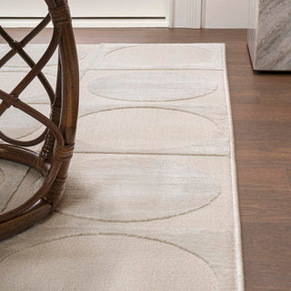 Geometric Modern Geometric Circles In Squares High-Low Area Rug - JONATHAN Y
