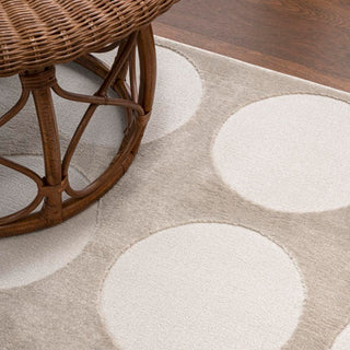 Adrian Modern Geometric Circle Dot High-Low Area Rug - JONATHAN Y