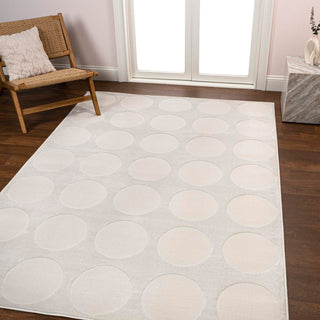 Adrian Modern Geometric Circle Dot High-Low Area Rug - JONATHAN Y