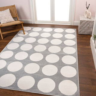 Adrian Modern Geometric Circle Dot High-Low Area Rug - JONATHAN Y