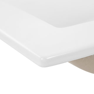 Ancillary 3-Hole 20 in. W x 18.25 in. D Classic Contemporary Rectangular Ceramic Single Sink Basin Vanity Top - JONATHAN Y