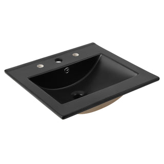 Ancillary 3-Hole 20 in. W x 18.25 in. D Classic Contemporary Rectangular Ceramic Single Sink Basin Vanity Top - JONATHAN Y