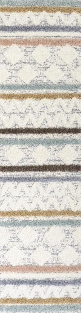 Faiza Moroccan Striped Geometric High-low Area Rug - JONATHAN Y