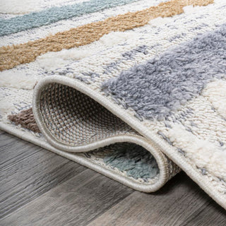 Faiza Moroccan Striped Geometric High-low Area Rug - JONATHAN Y