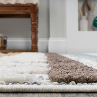 Faiza Moroccan Striped Geometric High-low Area Rug - JONATHAN Y