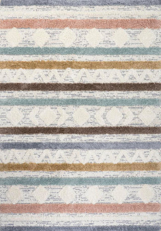 Faiza Moroccan Striped Geometric High-low Area Rug - JONATHAN Y
