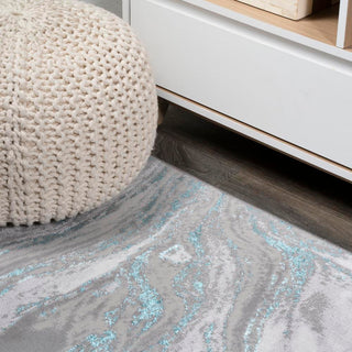 Swirl Marbled Abstract Area Rug - JONATHAN Y
