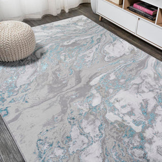 Swirl Marbled Abstract Area Rug - JONATHAN Y