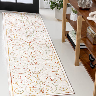 Danae Classic Cottage Filigree Scroll Reversible Machine-Washable Indoor/Outdoor Area Rug - JONATHAN Y
