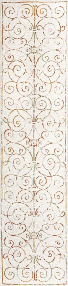 Danae Classic Cottage Filigree Scroll Reversible Machine-Washable Indoor/Outdoor Area Rug - JONATHAN Y