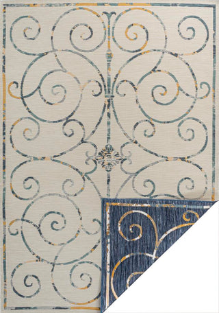 Danae Classic Cottage Filigree Scroll Reversible Machine-Washable Indoor/Outdoor Area Rug - JONATHAN Y