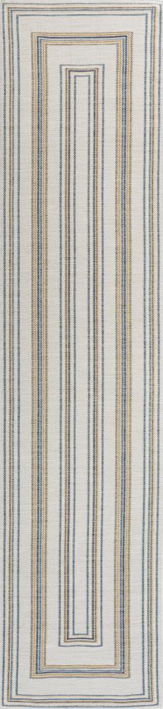 Argo Classic Nautical Mitre Stripe Reversible Machine-Washable Indoor/Outdoor Area Rug - JONATHAN Y