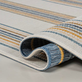 Argo Classic Nautical Mitre Stripe Reversible Machine-Washable Indoor/Outdoor Area Rug - JONATHAN Y