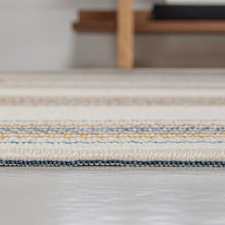Argo Classic Nautical Mitre Stripe Reversible Machine-Washable Indoor/Outdoor Area Rug - JONATHAN Y