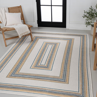 Argo Classic Nautical Mitre Stripe Reversible Machine-Washable Indoor/Outdoor Area Rug - JONATHAN Y