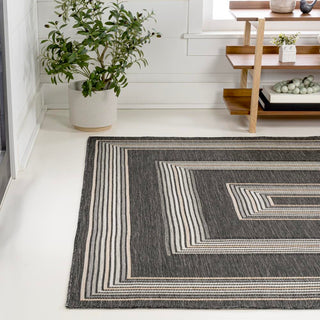 Argo Classic Nautical Mitre Stripe Reversible Machine-Washable Indoor/Outdoor Area Rug - JONATHAN Y