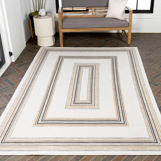 Argo Classic Nautical Mitre Stripe Reversible Machine-Washable Indoor/Outdoor Area Rug - JONATHAN Y