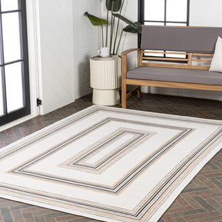 Argo Classic Nautical Mitre Stripe Reversible Machine-Washable Indoor/Outdoor Area Rug - JONATHAN Y