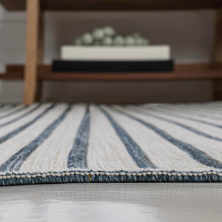 Damon Classic Coastal Pinstripe Reversible Machine-Washable Indoor/Outdoor Area Rug - JONATHAN Y