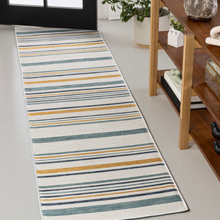 Janus Classic Coastal Ticking Stripe Reversible Machine-Washable Indoor/Outdoor Area Rug - JONATHAN Y