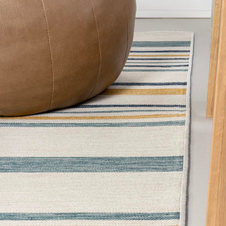 Janus Classic Coastal Ticking Stripe Reversible Machine-Washable Indoor/Outdoor Area Rug - JONATHAN Y