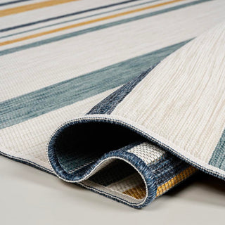 Janus Classic Coastal Ticking Stripe Reversible Machine-Washable Indoor/Outdoor Area Rug - JONATHAN Y