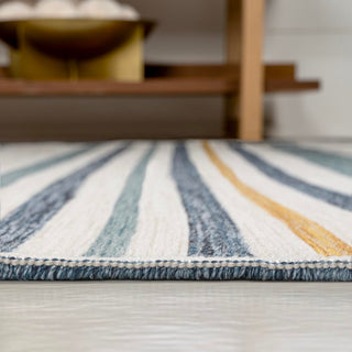 Janus Classic Coastal Ticking Stripe Reversible Machine-Washable Indoor/Outdoor Area Rug - JONATHAN Y