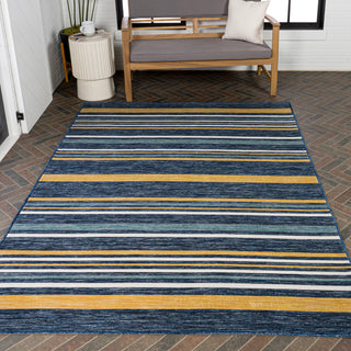 Janus Classic Coastal Ticking Stripe Reversible Machine-Washable Indoor/Outdoor Area Rug - JONATHAN Y