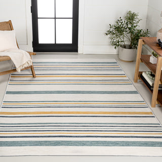 Janus Classic Coastal Ticking Stripe Reversible Machine-Washable Indoor/Outdoor Area Rug - JONATHAN Y