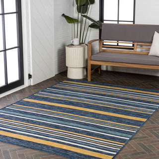 Janus Classic Coastal Ticking Stripe Reversible Machine-Washable Indoor/Outdoor Area Rug - JONATHAN Y